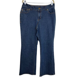 Lane Bryant Genius Fit Jeans Womens Size 14 Petite Slim Boot Cut Cotton Blend